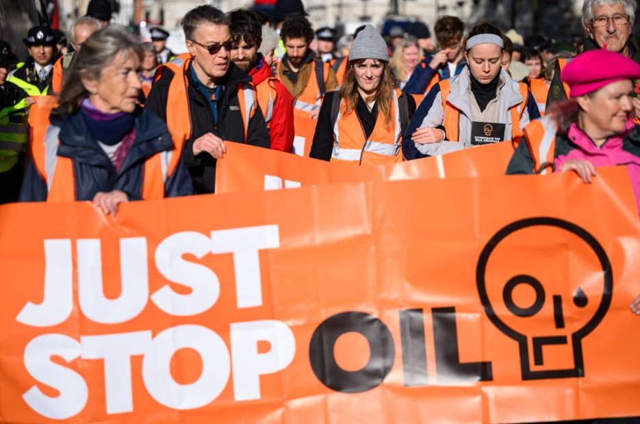 Just Stop Oil Protest In Westminster